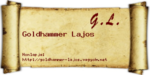 Goldhammer Lajos névjegykártya